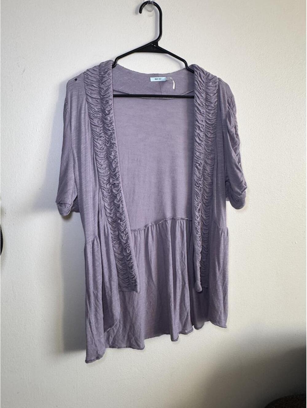 Kimchi Blue Purple Cardigan Ruched Size Medium PTP 18 GC